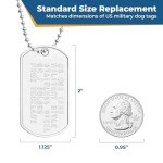 GoTags Personalized Dog Tags, Custom US Military ID Necklace Set , Steel Ball Chain and Tag Silencers, Stainless Steel, Black, Blue, Green, Gold, Pink, Purple, or Red