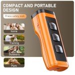 Dog Bark Deterrent Devices Rechargeable Anti-Barking Device for Dogs 50ft Long Range Ultrasonic Correct Your Dog's Bad Behavior at the Push of aButton Better Than Shock Collars or Dog Training Collars