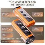 Dog Bark Deterrent Devices Rechargeable Anti-Barking Device for Dogs 50ft Long Range Ultrasonic Correct Your Dog's Bad Behavior at the Push of aButton Better Than Shock Collars or Dog Training Collars