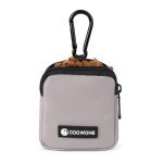 COOWONE Dog Treat Pouch Pocket Sized Pet Puppy Training Pouch for Dog Training Behavior Aids, Waterproof Nylon Fabric Dog Poop Bag Holder, Hands Free Dog Walking Bag with Metal Carabiner (Grey)