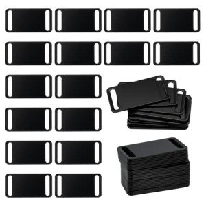 StayMax Aluminum Engraving Blanks Tags Stamping Blanks Tags Blank Dog Tag Pet ID Tag 25 Pieces (Black)