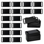 StayMax Aluminum Engraving Blanks Tags Stamping Blanks Tags Blank Dog Tag Pet ID Tag 25 Pieces (Black)