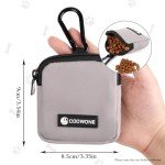 COOWONE Dog Treat Pouch Pocket Sized Pet Puppy Training Pouch for Dog Training Behavior Aids, Waterproof Nylon Fabric Dog Poop Bag Holder, Hands Free Dog Walking Bag with Metal Carabiner (Grey)
