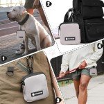 COOWONE Dog Treat Pouch Pocket Sized Pet Puppy Training Pouch for Dog Training Behavior Aids, Waterproof Nylon Fabric Dog Poop Bag Holder, Hands Free Dog Walking Bag with Metal Carabiner (Grey)