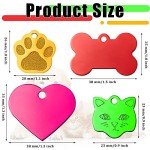 Frienda 40 Pieces Pet ID Tag Colorful Blank Dog Tags Personalized Dog Tags Aluminum Pet Name Tags with Bone Paw Heart Cat Head Shape Animals Name Phone Number ID Craft Tags with Holes for Dogs Cats