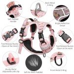 Timos No Pull Dog Harness, Release at Neck Reflective 3 Snap Buckles Adjustable No Choke Pet Vest with Front & Back 2 Leash Clips, Soft Padded Control Training Handle for Small Medium Large Dogs