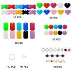 140pcs Pet ID Tag Set with 40pcs Colourful Blank Dog Tags Double Sided Aluminum Cat ID Tags，80pcs Stainless Steel Key Rings and 20pcs Pendants for Dogs Cats Pets Name Phone Number Craft Tag