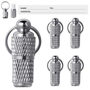 Extodry 5 Pack Custom Pet ID Tags, Dog Tags with Name Tag and Tel Address, Silver Accessories