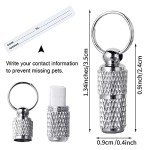 Extodry 5 Pack Custom Pet ID Tags, Dog Tags with Name Tag and Tel Address, Silver Accessories