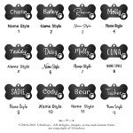 Ultra Joys Dog Tags Personalized for Pets - Hollow Paw Custom Pet ID Tag - Engraved Dog Tag for Small, Large Dogs - Large Bone in Black