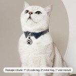 WhoseID QR Code Cat Tag, Modifiable Pet Online Profile Page, Multiple Emergency Contact, Silent Silicone, Lightweight, No Jinging, Collar Accessories, QR Cat ID Tag (Small Breeds - 1", Rose)