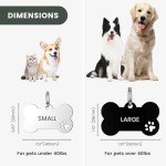 Dog Tags Engraved for Pets - YEHANTI Personalized Dog Tags with Lovely Icons, Durable Stainless Steel Pet ID Tags for Small Large Dogs Cats, Custom Dog Name Tags Engraved on Both Sides (Bone)
