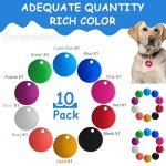 Framendino, 10 Pack Pet ID Tag Colorful Round Double Sided Anodized Aluminum Stamping Blanks Discs Dog Cat Name Phone Number Charm