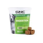 GNC Pets Essentials Digestion Dog Supplements, Probiotic Support Soft Chews in Bacon Flavor for Dogs, Daily Digestion Aid in Reusable Container - Puppy & Adult Pet Health Supplement, 60 Count