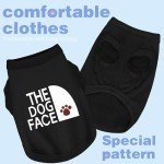 Personality Canine Attire: Soft, Lightweight Cotton Dog Clothes with 'The Dog Face' Print. Small and Medium Breeds, Perfect for Everyday Wear, Comfortable and Breathable Dog Shirt Grey XS