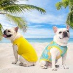 KOOLTAIL Dog Cooling Shirt Vest,2 Pack Sun Protection Dog Summer Clothes, Quick Dry Instant Cool Breathable Sleeveless Pet Hawaiian T Shirts Outfit for Small Medium Dogs Boy and Girl, Yellow S
