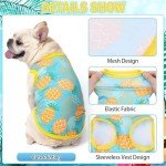 KOOLTAIL Dog Cooling Shirt Vest,2 Pack Sun Protection Dog Summer Clothes, Quick Dry Instant Cool Breathable Sleeveless Pet Hawaiian T Shirts Outfit for Small Medium Dogs Boy and Girl, Yellow S