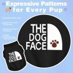 Personality Canine Attire: Soft, Lightweight Cotton Dog Clothes with 'The Dog Face' Print. Small and Medium Breeds, Perfect for Everyday Wear, Comfortable and Breathable Dog Shirt Grey XS