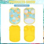 KOOLTAIL Dog Cooling Shirt Vest,2 Pack Sun Protection Dog Summer Clothes, Quick Dry Instant Cool Breathable Sleeveless Pet Hawaiian T Shirts Outfit for Small Medium Dogs Boy and Girl, Yellow S