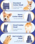 oneisall Dog Clippers & Dog Paw Trimmer 4-in-1 Cordless Grooming Kit: 2-Speed Low Noise Clippers with Rechargeable Quiet Nail Grinder for Dogs & Cats (Blue)