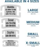 GoTags Slide-On Pet ID Tags, Curved Personalized Dog and Cat, Silent, No Noise Stainless Steel, Custom Engraved in 4 Sizes for Large and Small Pets, Black