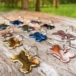 MEOW the WOOF Flower Crown Pattern Art Design - Customizable Bone Cats Dogs ID Tags - Stainless Steel Deep Engraving