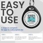 ilFindYou Dog Tags Personalized, QR Code Pet ID Tags for Dog Collar, Online Profile, Scan Location Alerts, Black