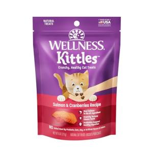 Wellness Kittles Crunchy Natural Grain Free Cat Treats, Salmon & Cranberries Recipe, All Life Stages, 6-Ounce Bag