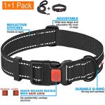 Ladoogo Heavy Duty Dog Leash - Comfortable Padded Handle, 5 ft Long - Dog Leashes for Small Medium Large Dogs (Leash+Collar M Neck 16"-20", Black)