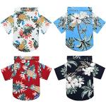 Weewooday 4 Pieces Small Pet Summer T-Shirts Hawaii Style Floral Pet Dog Shirt Breathable Cool Clothes Beach Seaside Puppy Sweatshirt for Puppy(Cute Style,Medium)