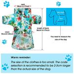 3 Pieces Pet Dog Hawaiian Costume, Includes Puppy Cool T-Shirts Summer Clothes, Funny Cute Dog Retro Fashion Sunglasses and a Colorful Wreath for Small to Medium pet(Green Series)