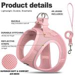 Fida Cat Harness and Leash Set for Walking Kitten and Puppy, Escape Proof Kitten Harness with Breathable Lightweight Soft Mesh, Adjustable Reflective Step-in Design. (XXXS, Pink)