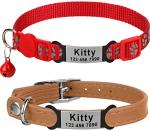 Taglory Silent Slide On Puppy Dog Cat ID Tags,Personalized Laser Engraved On Collar,Elastic Silicone Band and Stainless Steel Name Plate,Universal Design for Most Style Pet Collars (Black, 1Pack)