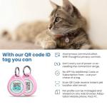ilFindYou Cat Tags Personalized Small, QR Code Cat Name Tag for Cat Kitten Collar, Cat Tracker Scan Location Alerts, Pink S