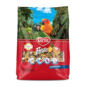 Kaytee Fiesta Conure Food, Nutritious and Fun Blend, Supports Skin, Feather, Digestion, Brain and Heart Health, 4.5 pounds