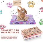 4 Pack Ultra Soft Dog Cat Bed Mat with Cute Prints Reversible Fleece Dog Crate Kennel Pad Cozy Washable Thickened Hamster Guinea Pig Pet Bed Mat for Small Animals(13 x 10 Inches,Vivid Color)