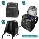 PetAmi Dog Travel Bag Backpack, Airline Approved Dog Bags for Traveling, Puppy Diaper Bag Supplies, Pet Camping Essentials Hiking Accessories Dog Mom Gift, Food Container, Collapsible Bowls, Dark Gray