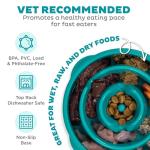 Outward Hound Slow Feeder Dog Bowl - Turquoise