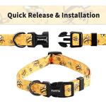 Ihoming Dog Collar and Leash Set for Daily Outdoor Walking Running Training, Bee Design for Small Boys Girls Dogs Cats Pets, S-Up to 20LBS