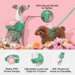 VETRESKA Flora Dog Harness, Leash and Collar Set, No Pull Dog Vest Harness for Walking and Training, Adjustable, Easy Control and Soft Padded Pet Harness and Backpack for Small Medium Large Dogs, M