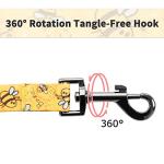 Ihoming Dog Collar and Leash Set for Daily Outdoor Walking Running Training, Bee Design for Small Boys Girls Dogs Cats Pets, S-Up to 20LBS