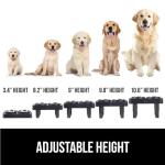 GORILLA GRIP Elevated Dog Bowls Stand, 6 Cup Stainless Steel Food Bowl Set of 2, 5 Height Adjustable Raised Feeding Station for Small Breed Puppy Dogs and Cats, Medium, Large Sized Pets Feeder, Black