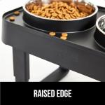 GORILLA GRIP Elevated Dog Bowls Stand, 6 Cup Stainless Steel Food Bowl Set of 2, 5 Height Adjustable Raised Feeding Station for Small Breed Puppy Dogs and Cats, Medium, Large Sized Pets Feeder, Black
