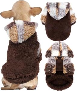 Chihuahua Clothes Fleece Dog Hoodie Winter Puppy Clothes for Small Dogs Boy Small Dog Sweater Soft Stretchy Puppy Sweaters for Extra Small Dogs Pet Apparel, Medium