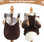 Chihuahua Clothes Fleece Dog Hoodie Winter Puppy Clothes for Small Dogs Boy Small Dog Sweater Soft Stretchy Puppy Sweaters for Extra Small Dogs Pet Apparel, Medium