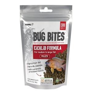 Fluval Bug Bites Cichlid Fish Food, Pellets for Medium to Large Sized Fish, 3.53 oz., A6581