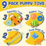 PatsFran Puppy Toys for Teething, 9 Pack Interactive Dog Toys for Small Dogs, Puppy Chew Toys for Boredom with Rope Toys, Treat Ball and Cute Squeaky Toys