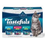 Blue Buffalo Tastefuls Flaked Wet Cat Food Variety Pack, Made with Natural Ingredients, Tuna, Chicken, Fish & Shrimp, 3-oz Cans (12 Count, 4 of Each)