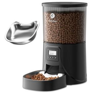 PETULTRA Automatic Cat Feeder: 4L Timed Cats Food Dispenser Programmable 1-6 Meal for Cat and Small Medium Dog- Auto Pet Feeder Easy to Set Up Dual Power Supply with Desiccant Bag| Detachable Washable