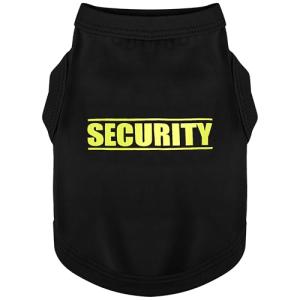 Discover Cozy Cotton Canine Wear: Soft, Lightweight, and Breathable Dog Shirt Vest with Eye-Catching Graphics(Security), Keeping Your Furry Friend Warm and Comfy! Black M